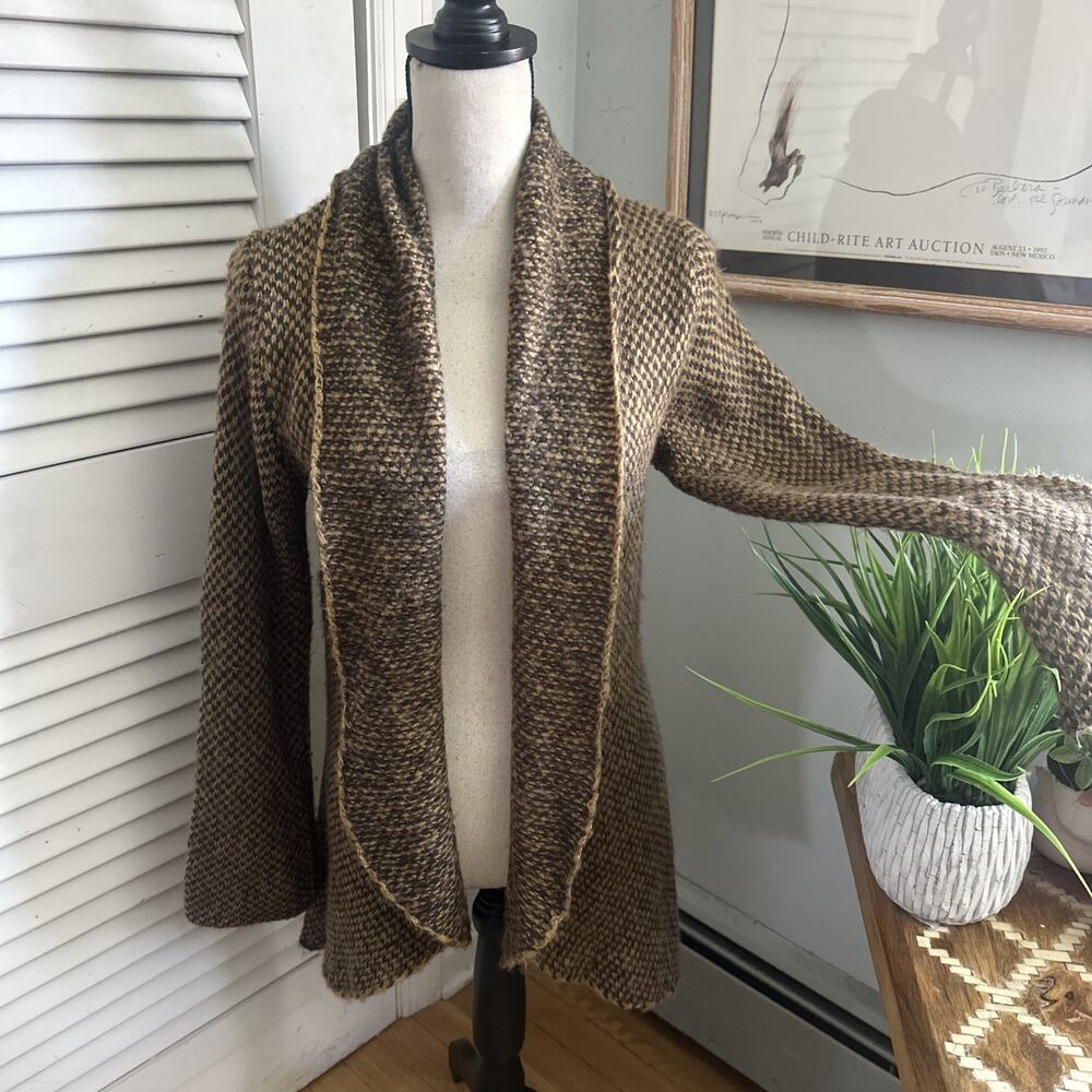 Wooden Ships Sweater Womens Medium/Large Brown Open Cardigan Granola Boho Chic